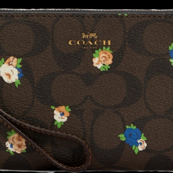 Coach Wristlet With Vintage Mini Rose Print - Picture 3 of 3